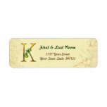 Irish Gold Monogram K Label