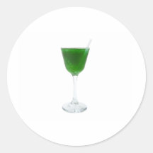 Irish Green Wine Round Stickers