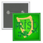 Irish Harp & Shamrock Button buttons