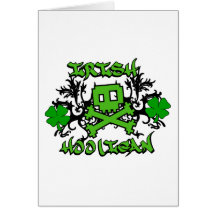 Irish Hooligan With Crossbones Gift Greeting Cards