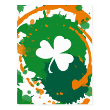 Irish Ink Clover postcard