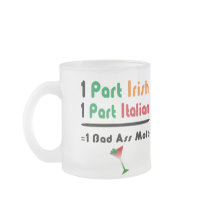 Irish Italian Funny Frosted Drinking Glass Mug