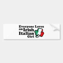 Irish Italian Girl Bumper Sticker