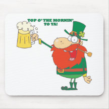 Irish Leprechaun Man with Beer Mouse Pads