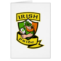 Irish leprechaun rugby player celtic flag Ireland Cards