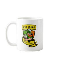 Irish leprechaun rugby player celtic flag Ireland Coffee Mug