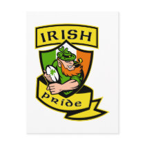 Irish leprechaun rugby player celtic flag Ireland Postcard