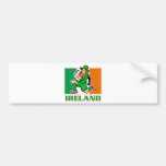 Irish leprechaun rugby player Ireland flag Ireland Bumper Stickers