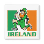 Irish leprechaun rugby player Ireland flag Ireland magnets
