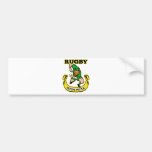 Irish leprechaun rugby player running ball bumper sticker