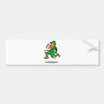 Irish leprechaun rugby player running ball cartoon bumper sticker