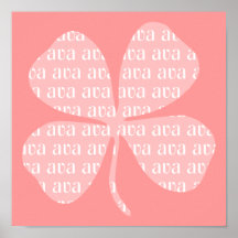 Irish Lucky Pink Shamrock Ava Posters