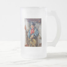 Irish Man Puts Whiskey Into Flask Drinks Glass Mug