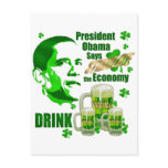 Irish Obama Drink Beer Stimulus Gifts postcards