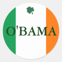 Irish Obama Round Stickers