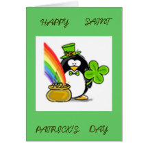 irish_penguin-cut-out-RESIZ, HAPPY, SAINT, PATR... Card