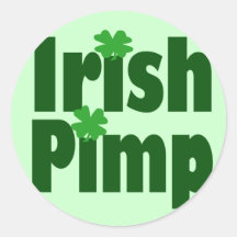 Irish Pimp Round Stickers