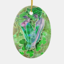 Irish Pinup Lady Ornament
