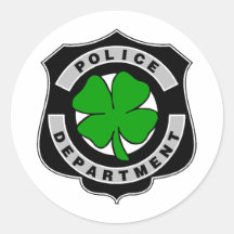 Irish Police Officers Round Sticker