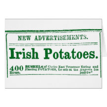 Irish Potato Newspaper Advertisement Civil War era Greeting Card