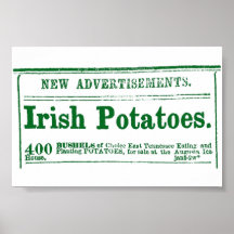 Irish Potato Newspaper Advertisement Civil War era Print