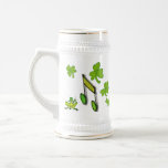 Irish Prince Cute Cartoon Frog Shamrock Stein Coffee Mugs