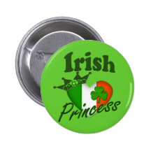 Irish Princess Heritage Heart Button