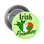 Irish Princess Heritage Heart Pinback Button