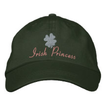 Irish Princess, Pink and Green Embroidered Baseball Cap
