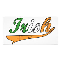 Irish Script Custom Photo Card