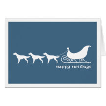 Irish Setters Pulling Santa's Sleigh Greeting Cards
