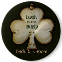 Irish Shamrock Bride and Groom Button - Customized