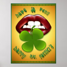 Irish Shamrock LIPS Posters