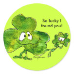 Irish Shamrock Luck Cartoon Sticker