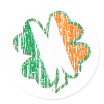 Irish Shamrock Round Sticker