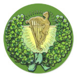Irish Shamrocks and Harp Stickers
