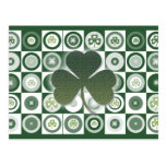 Irish shamrocks greeting postcards