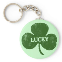 Irish St. Patrick's Day Grunge Clover Keychain