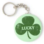 Irish St. Patrick's Day Grunge Clover Keychain