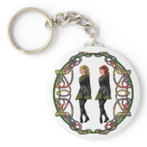 Irish Step Dancers in Celtic Knotwork Surround