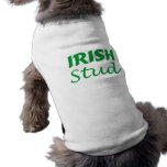 Irish Stud Green Script Doggie Tshirt