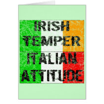 Irish Temper Italian Attitude T-shirts and Gifts Greeting Card