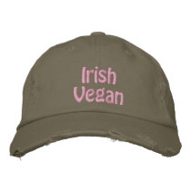 Irish Vegan, St. Patrick's Day, Pink Green Embroidered Baseball Cap