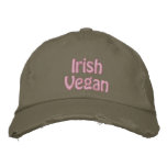 Irish Vegan, St. Patrick's Day, Pink Green embroidered hats