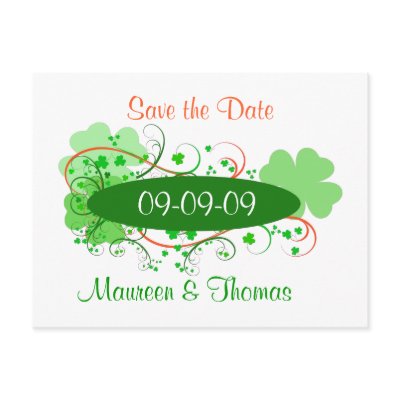 Irish Wedding Save the Date Postcard by SquirrelHugger
