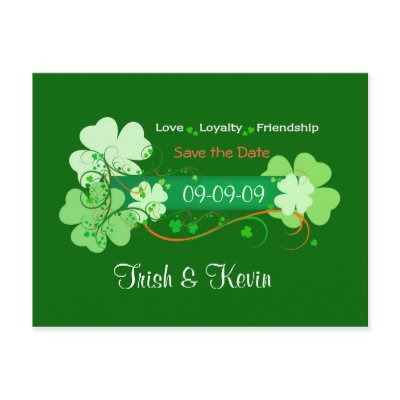 Irish Wedding Save the Date Postcard by SquirrelHugger