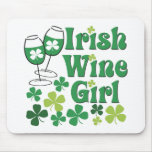 Irish Wine Girl Shamrocks1 Mouse Pad