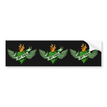 Irish Winged Heart Sticker Bumper Sticker