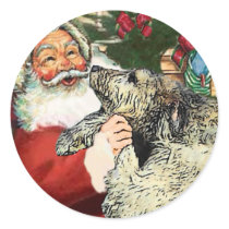Irish Wolfhound Christmas Gifts Round Sticker
