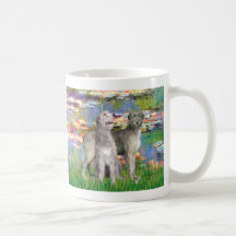 Irish Wolfhound Pair - Lilies 2 Coffee Mug